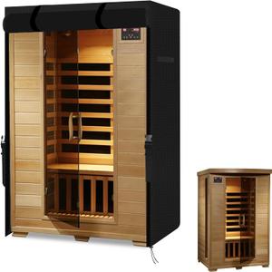DHGSIUT Outdoor Sauna Cover, Wood Sauna Cover, 600D Heavy Duty Oxford Cloth UV Protection & Windproof, Waterproof Saunas Covers, for Wood Infrared 2 Person (40"x38"x73")