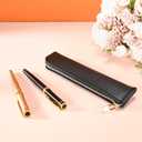 Black pencil case, Small pencil pouch, School Accessories, Pen pouch for men with zipper.