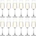YANGNAY Champagne Flutes Set of 12, 7.5 oz Stemmed Champagne Glasses, Sparkling Wine Glasses for Party, Clear