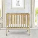 Delta Children Folding Portable Mini Baby Crib with 1.5-inch Mattress - Greenguard Gold Certified, Natural