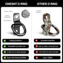 D Rings Tie Down Anchors 3/8 Heavy Duty 6000 Pound Breaking Strength for RV Camper Pickup Trailer Cargo Control, Tying Down Motor Bikers,ATV Surface Mount Bracket Enclosed PointsPack of 6 Black