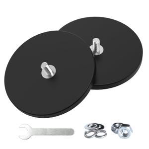 Magnetpro 2 Pieces Strong Rubber Coated Mounting Magnets Anti-Scratch & Anti Corrosion, Over 120 LB Adhesive Power, with 1/4"-20 Stainless Steel Male Thread and Nut for PTZ, Camera