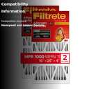 Filtrete ADP01-2PK-2 16x25x4 AC Furnace Air Filter, MPR 1000, Fits Honeywell and Lennox Devices, Micro Allergen Defense Deep Pleat, 2-Pack (Actual Dimensions 15.88 x 24.56 x 4.31), 2 Count