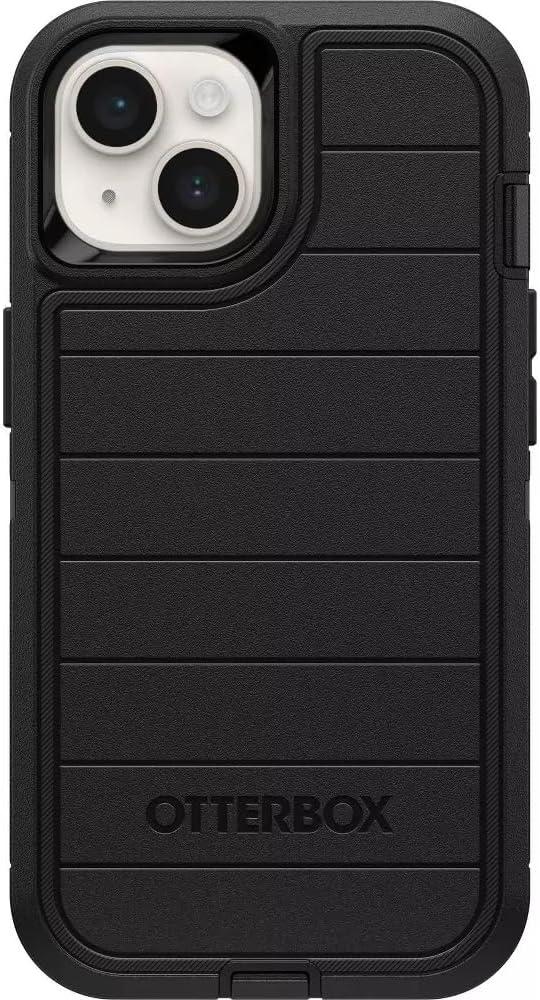 OtterBox iPhone 14, & iPhone 13 (Only) - Defender Series Case - Case Only - Screenless - Rugged & Durable - with Port Protection - Microbial Defense Protection (Black)