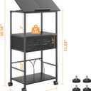 HOMEKOKO 3-Tier Bookshelf with Adjustable Flip Top, Living Room Industrial Movable Bookcase, Rustic Book Shelf with Drawer, Wood-Metal Rustic Bookshelves (Black Wood Veins)