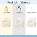 2 Pieces Velvet Armchair Cover Sofa Cover Separated Cushion Cover Stretchy Washable Fitted Couch Covers for Sofa Couch Protector for Dogs Chair Covers for Living Room (Ivory, Chair)