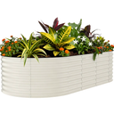 Garvee Large Galvanized Raised Garden Bed – 8x4x2 ft Metal Planter Box for Vegetables, Flowers & Herbs – Rust-Resistant, Bottomless, Easy Assembly – Beige, 240x120x60cm