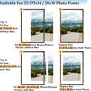 Wood 22.375x34 Picture Frame with 20x30 Mat, Display 20x30 with Mat or 22.375x34 Without Mat, Wood 22.375 by 34 Photo Frame, 22.375 x 34 Frame for Wall Hanging Display, Deep Brown