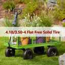 Gorilla Cart Wheels 10" Flat-free Solid Tire and Wheel Replacement 4.10/3.50-4 for Hand Truck, Wagon, Garden Dolly, Trolley - 2 Pack