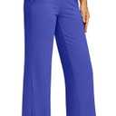 G Gradual Yoga Pants Women Wide Leg Dress Pants with Pockets High Waist Stretch Petite/ Regular/ Tall Casual Sweatpants Women (Waves Blue, 33-L)