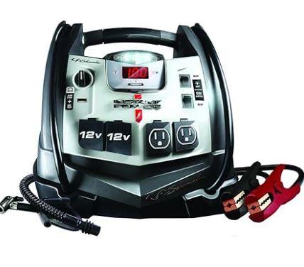 Schumacher Electric Jump Starter and Portable Power Station, SJ1332, 6-in-1, 1200 Peak Amps, 12 Volts, 150-PSI Air Compressor, 200 Continuous Watt Power Inverter, 5 Outlets - DC, AC and USB