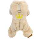 Dog Sweater Clothes Fleece Woolen Winter Warm Sweat Shirt 4 Legs Jumpsuit Pajamas Crown Princess Sweater for Small Dog Medium Cat Khaki XL (X-Large (Back length: 12.6 inches))