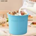 2 Gallon with Lid Reusable Silicone Bucket Pail Liner for Kitchen, Outdoor, Gardening, Camping, Thinset & Paint Food Grade, Foldable & Heat-Resistant Multi-Purpose,Blue