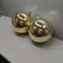 Extra Large Size Outdoor Christmas Ornaments, Oversized Huge Big Shatterproof Xmas Christmas Plastic Balls for Outside Lawn Yard Tree Hanging Decorations (12"/300mm, Gold, 2 Packs)