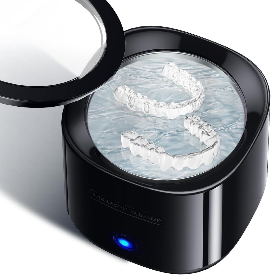 Invisalig n Cleaner, 42kHz Retainer Cleaner Machine, Retainer Cleaner for Dentures for all Dental, Retainer, Aligner, Braces, Mouth Guards, Toothbrush Head, Jewelry