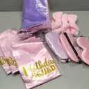Bokon 40 Pcs Girls Spa Party Supplies 10 Birthday Squad Princess Robe 10 Tote Bags 10 Headbands 10 Spa Masks for Birthday (12, Pink, Light Purple)