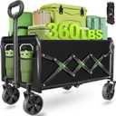 Wagons Carts Foldable - Collapsible Wagon Cart with Wheels  Folding Foldable Wagon Small Portable Lightweight for Sports, Camping, Storage, Travel, Shopping (Deep Black)