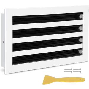 14x8 Modern AC Vent Cover, Decorative White Air Vent (Duct Opening Cutout), All Aluminium Standard Linear Slot Diffuser, Low Noise - Register Grille for Ceiling, Walls & Floors