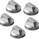 atgestore DG64-00975A DG94-04397A Stove Knobs Replacement for Samsung Stove Parts, NE/NX9000T DG94-03443A NX60T8511SS/AA Samsung Range Parts Burner Knobs Gray Plastic Gas Cooktop Control Knobs 5 Pcs