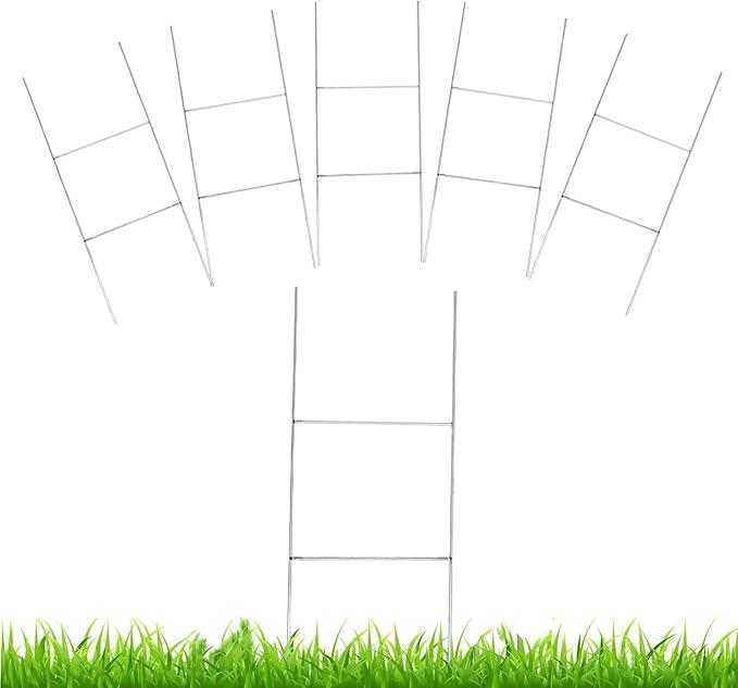 CPTC FLRAE 5 Pack Yard Sign Stakes Metal, 17.5'' x 7'' H Frames Yard Stakes for Signs