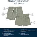 Gerber Baby Girls' Baby Toddler Girls' Twill Shorts (6-9 Months, Olive)