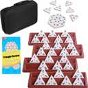 Doreimi Melamine Premium Travel Triangle Domino Game Set with 4 Holders, Includes 56 Triangular Domino Tiles and Brass Spinner, Classic Family Strategy Board Game for Kids and Adults
