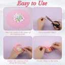 EBOOT 200 Pcs 9.4 Inch Organza Tulle Circles for Favors Round Tulle for Favors Sheer Organza Bags with Sequins and Ribbon Wedding Party Candy Jewelry Easter Gift Bag Christmas(Pink)