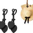2 Pcs Magnetic Hat Clips for Travel on Bag, Strong Magnetic Hat Holder & Clip, Secure Hats Holder for Travel on Caps & Beach Hats, Vacation Essentials Accessories (2, Black)