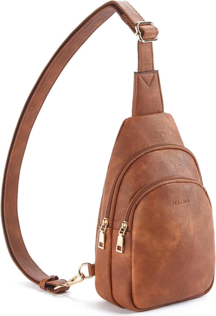 Telena Crossbody Bags for Women Leather Cross Body Sling Bag for Woman Travel (3-brown)