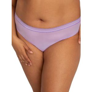 Curvy Couture womens Plus Size Thong Panties Available in Smooth, Mesh and Lace (X-Large, Lavender Shimmer)