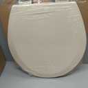 Bemis 500EC Durable Wood Toilet Seat with Easy Clean Hinges, Made in USA, Round, Almond