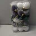 30PCS Velvet Christmas Ball Ornaments Set, 60MM/2.3Inch Shatterproof Flocked Ornaments for Christmas Tree Hanging Decorations, for Home Holiday Party Xmas Decor - White/Grey/Green.