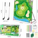 Golf Chipping Game with Stand - 54"x 54" Golf Target Backyard Game Set Includes 24 Sticky Balls, 2 Clubs, 2 Hitting Mats, Portable Golf Game for Chipping Practice for Dads Golfers