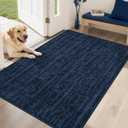 COSY HOMEER-Dirt-Trapper-Door-Mat 32"x48" Non-Slip Entryway Rugs Washable Welcome Mat Absorbent Entrance Mats Low Pile Dog Door Mats for Front Back Doomats and Wet Shoes,Navy Blue