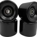Skateboard Wheels with Bearings, 60mm 92a Hardness, Set of 4 (Black)