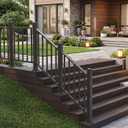 Metty Metal 4Ft W x 36in H Stair Deck Railing Kit, Textured Black AAMA2604 Powder Coat, IBC Certified Guard Rail for Deck Porch Balcony Patio Outdoor