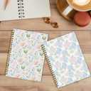 2 Pcs Floral Spiral Notebook, Coquette Preppy Spiral Notebook for Women Friends Girls, 160 Pages Trendy Hardcover Journaling Notebooks for Business Writing Travel Home Office Aesthetic Notebooks