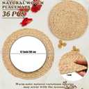 Kochorie Set of 36 Round Woven Placemats 12-Inch Natural Water Hyacinth Plant Placemats Hand-Woven Boho Rattan Placemat Wicker Weave Table Mats for Home Table Farmhouse