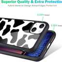 Compatible with iPhone 13 Pro Max Case Cute Cow Print for Girls Women, Hard Back Black White Design Soft TPU Bumper Protective Phone Case for iPhone 13 Pro Max