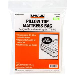 U-Haul Pillow Top Full Mattress Bag  Moving & Storage Cover for Mattress or Box Spring  94 x 54 x 17