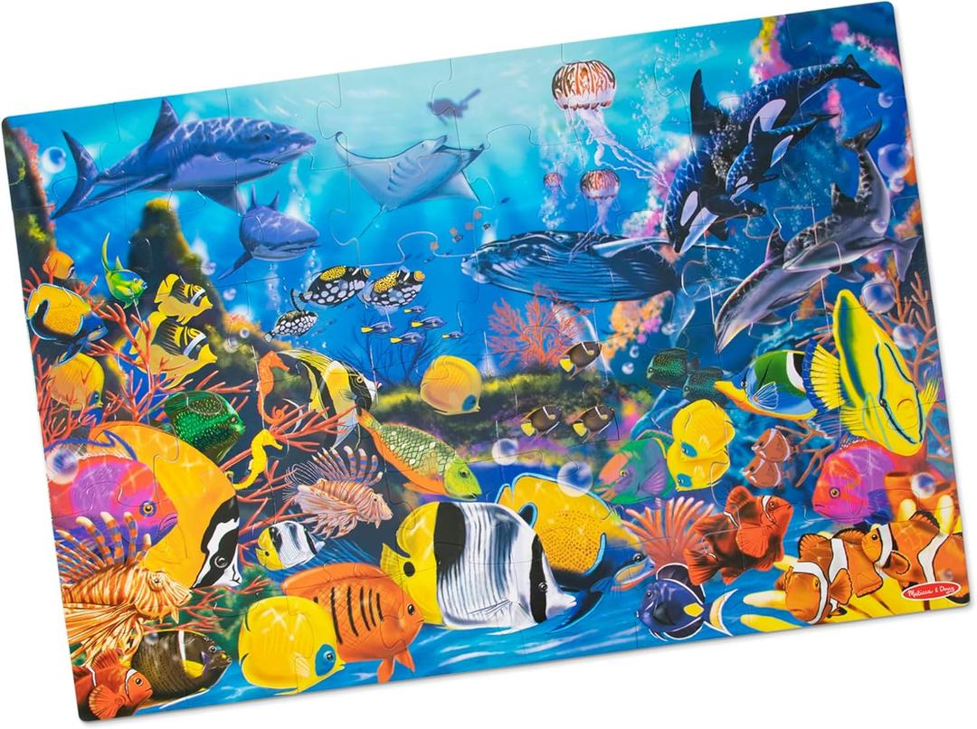 Melissa & Doug Underwater Ocean Floor Puzzle, 48 pc Jumbo Jigsaw Puzzle, Educational Screen Free Activity for Toddler, Preschoolers and Kids Ages 3+ (2 x 3 Feet) - FSC Certified Melissa & Doug Underwater Ocean Floor Puzzle, 48 pc Jumbo Jigsaw Puzzle, Educational Screen Free Activity for Toddler, Preschoolers and Kids Ages 3+ (2 x 3 Feet) - FSC Certified