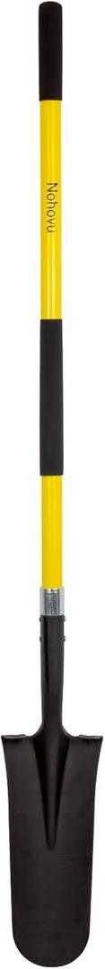 Nohovu Shovel for Digging, Heavy Duty Shovel with Fiberglass Handle, 58 Inches