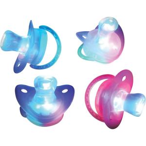 ArtCreativity Light Up LED Pacifier Toys - Set of 4 - Flashing Rave Binkies for EDM Party and Concert - 100% Non-Toxic - Batteries Included - Gag Joke Gift - Binky Party Favors for Kids and Adults