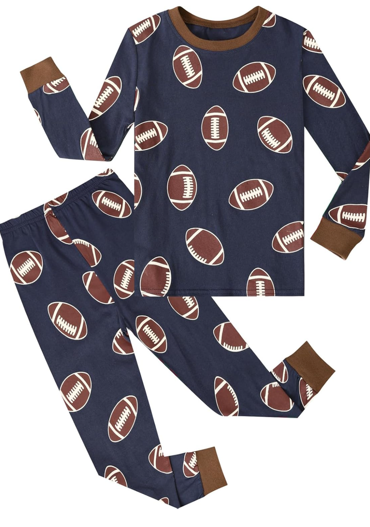 A&J DESIGN Boys Pajama Sets, 100% Cotton 2-Piece Sport Theme Pjs Set, 4