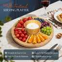 Masthome Bamboo Cake Stand with Acrylic Dome Lid, 6-in-1 Multi-Functional Serving Platter & Dessert Display Stand, Charcuterie Board, Fruit Tray, Dip Bowl, Serving Platter for Wedding, Christmas Party