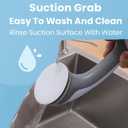 2 Pack Grab Bars for Bathtubs and Showers - 12 Inch Suction Grab Bars for Shower, Removable Handrails, Shower Handles for Elderly Suction and Seniors Safety Grip No Drilling Waterproof, Grey