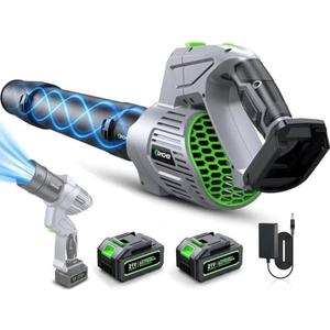 Comchoi Electric Leaf Blower Cordless, 680 CFM 5 Speed Mode, 2 Batteries & Charger, Handheld Leaf Blowers for Lawn Care, Portable Lightweight Grass Blower for Yard, Patio & Outdoor Use