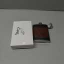 Baderke Personalized Groomsmen Flask 8 oz Stainless Steel Monogram Hip Flask for Men Leather Birthday Gift for Dad Grandpa Wedding(Letter B)