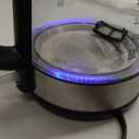 Basics Electric Kettle with Glass Carafe for Tea and Coffee, BPAFree, Fast Boiling, Auto ShutOff, BoilDry Protection, Water Level Indicator, 1.7 Liter, 1500W, Black and Silver