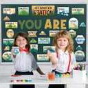 33 Pcs Affirmation Station Bulletin Board Set Adventure Camping Motivational Poster Inspirational Decoration Positive Accents Cutouts for School Office Bulletin Board Supplies